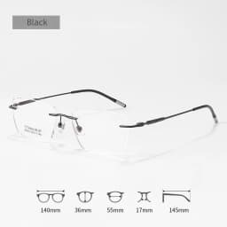 F·DRACON Pure Ttanium Frameless Glasses Simple And Retro Square Men's Glasses Frame Optical Prescription Glasses Men's 6003