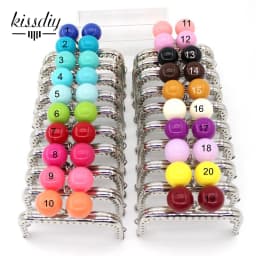 KISSDIY 10PCS  8.5cm Big Candy Bead Metal Purse Frame Square Glossy  Silver Lace Coin Purse Frame Kiss Clasp Accessoryo