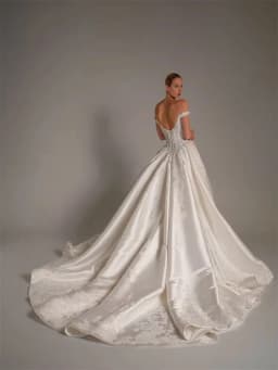 Customized Elegant Lace Applique Backless Corset Wedding Dresses For Women With Train Off The Shoulder Advanced Satin Bride Gown