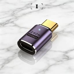 UGOURD 40Gbps Extension Cable Adapter USB C Male to USB C Female Adapter Angled Type C to C Converter 240W With Indicator Light