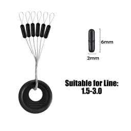 PRO BEROS 60Pcs 10Set Black Rubber Space Beans Oval Stopper Fishing Bobber Float Catfish Flotador Fishing Float Folat Line Stops