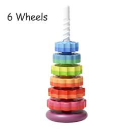 Toddler Rotating Rainbow Tower Spinning Stacking Pyramid Tower Cup Montessori Educational Puzzle Sensory Baby Kid Toy Gift