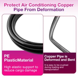 PE Plastic Copper Pipe Protector,1/4" 3/8" 1/2" 5/8" 3/4" 7/8" Bend Pipe Protection Strip,For AC Copper/Refrigerator Pipe Repair