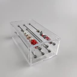 Large Capacity Bracelet Charm Collection Case Rondelles Beads Acrylic Organizer Storage Box Pendant Trollbeads Holder Stand Rods