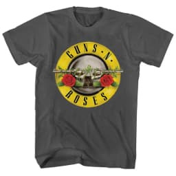 Pistol Rose Pattern Guns N 'Roses Rock Guns and Roses Band Casual T-Shirt Men's and Women's Luxury Band Brand Top