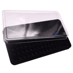 50 Girds Diamond Storage Box Gemstone Jewelry Display Case Show Store Bare Stone Packaging Holder Tray with Lid White Black