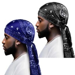 Amoeba Print Silky Durag Bandanas Long Tail Pirate Turban Cap Cashew Flower Durag Turban Outdoor Cycling Riding Street Hat Hijab