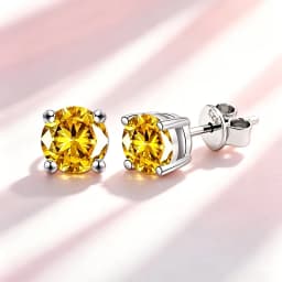 Classic 100% Moissanite Stud Earrings with Lace Six-Prong High-End Texture Elegant and Stylish Earrings