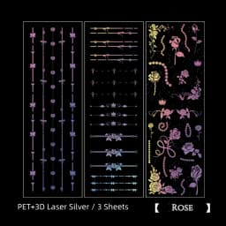 3-18PCS Korean Deco Sticker Pack for Scrapbooking Journaling DIY Projects - 6 Aesthetic Designs - 3D Laser Printing - Cute & Fun