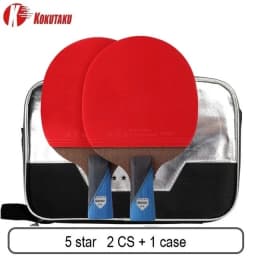 KOKUTAKU ITTF Professional 4/5/6 Star Ping Pong Racket Carbon Table Tennis Racket Bat Paddle Set Pimples In Rubber With Bag
