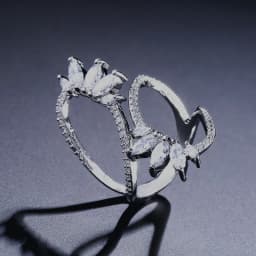 ZAKOL Cute White Geometric Zirconia Leaf Open Adjustable Rings for Women Party Jewelry 2023 New