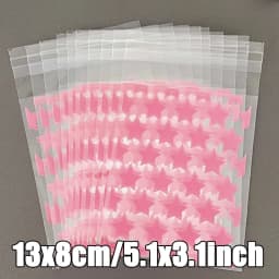 50/100PCS Star Printed Self-Sealing OPP Bags Scratch-Resistant Self-Adhesive Christmas New Year Fashionable Gift Packaging