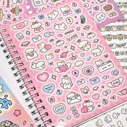 Mr Paper 16Pcs small nose ga handbook sticker book cute cartoon material book handbook stickers goo card stickers decoration