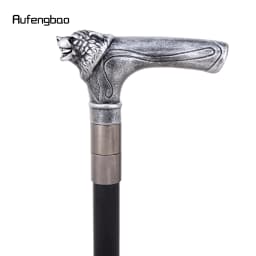 Silvery Bear Head Handle Decorative Stick Decorative Cane for Halloween for Cosplay and Parties Cane 93cm
