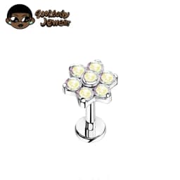 ASTM F136 Titanium Flower Piercing 16G 18G Internal Thread Labret Tragus Helix Conch Piercing Lip Nose Body Piercing Jewelry