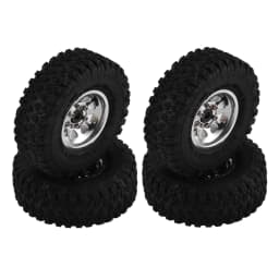 4pcs Metal 1.0" Beadlock Deep Dish Wheel Tire Set For 1/18 1/24 RC Crawler Car Axial SCX24 AX24 TRX4M FMS FCX24 Upgrade Parts