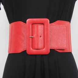 [EAM]  Pu Leather White Irregular Elastic Wide Belt Personality Women New Fashion Tide All-match Spring Autumn 2026 1DE7735