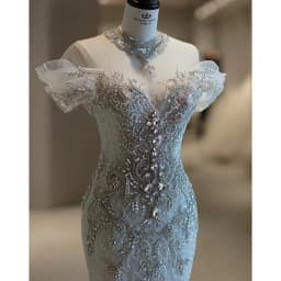 Elegant Fish Tail Wedding Dress Lightweight Tulle One Shoulder Entrance Lace Long Skirt Wedding Gown for Small Brides