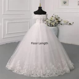 Y&M Novias Customized Off Shoulder Plus Size Vestido De Noiva Wedding Dress Long Train or Floor Appliqe Bridal Tulle Mariage
