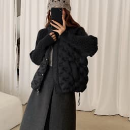 Korean Cable Knit Sleeve Spliced Padded Jacket 2026 Winter Stand Collar Warm Puffer Jacket Women All Match Casual Quilted Parkas