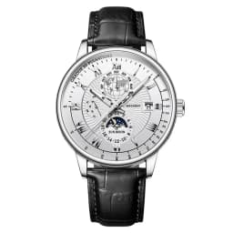 Luxury Man Watch Waterproof Chronograph Moon Phase Pattern Luminous Quartz Wristwatch Leather Strap Men Casual Clock