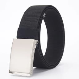 Stylish Classic Nylon Rubber Stretch Casual Versatile Belt; Sturdy, Durable, Minimalist Flap Elastic Smooth Buckle Men's Belt