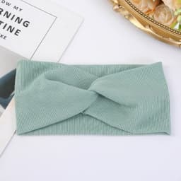 Elastic Hair Accessories Women'S New Knitted Thread Twist Turban Bandage Solid Wide Knitted Knotted Yoga Hair Band Yoga Headband