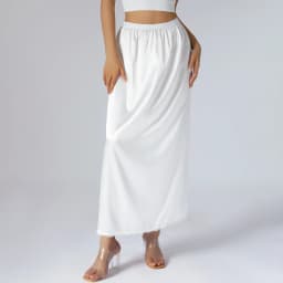 Women's spring and summer half petticoat, midi skirt solid color elastic waist lining, women's long petticoat