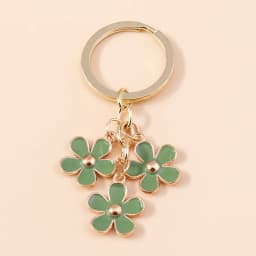 Cute Enamel Keychain Colorful Sakura Flower Key Ring Sweet Key Chains for Women Girls Handbag Accessories DIY Jewelry Gifts