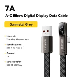 Essager 7A USB Type C Cable with Elbow Digital Display Fast Charge for Huawei P90 Mate60 Samsung Honor Oneplus 15 Realme