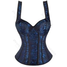 Women Corset with Straps Black Overbust Corset Plus Size Floral Jacquard Corset Zipper Top Gothic Steampunk Corset Bustier