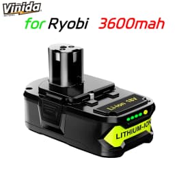 VINIDA 1/2/4Pack P102 3.6Ah 18V One+ Lithium Battery Replace for Ryobi P103 P104 P105 P106 P109 P122 Power Tools Battery pin