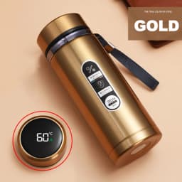 SoftAura Stainless Steel Thermos Bottle LED Temperature Display 500ML- 1L Sus304 Vacuum Flask Portable Cup 2026 New