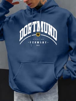 Dortmund Germany Letter Pattern Autumn Hoody Men Casual Oversize Hoodies Fashion Fleece Clothing Personality Unisex Pullover