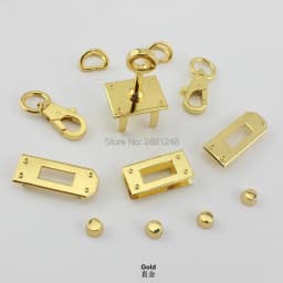 New Small Rectangle Eyelets Lock Hanger For Bags Hardware Wholesale Fashion a set of Locks Fittings Woman Bag Handbags Purse