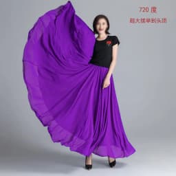 2022 Chiffon Long Skirts For Women Elegant Casual High Waist Boho Beach Maxi Skirts Saias Femme Solid Dance Skirt Streetwear