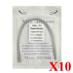 10pack AG Dental Arch Wires Orthodontic Super Elastic NITI Round Rectangle Archwire Lower/Upper 012/014/016/018/020/16x16/16x22