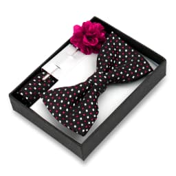 Classic High Quality Bow Tie Set Box Gift For Men Fashion Elegant Bowtie Handchief And Brooch Set Wedding Business Accessories