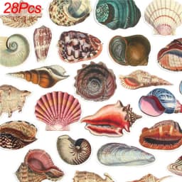 Vintage Conch Shell Sticker Label Scrapbooking Marine Life Stationery Stickers For Children Decorative Diary Album