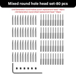 WUTA 2nd Generation Sharp Head Replaceable Pricking Iron Removable Round Hole Punch Leather Craft Chisel DIY Leather Tools