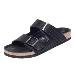 Summer Men Women Cork Slippers Clogs Microfiber Leather Slides Casual Slip On Sandal Double Buckle