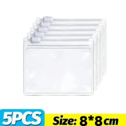 50/5PCS Mini Clear Bag Pill Dispenser Bags Protable Travel Jewel Pouch with Sliding Zipper Self-sealing Waterproof Storage Bags