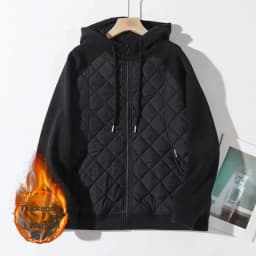 Women's Thickened Cotton Jacket Hooded Zipper Windproof Autumn Winter New Style Korean Version Large Size Casual Hoodie
