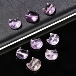 1 Pc Natural Amethyst Carved Faceless Cat Beads With Hole Cartoon Pendant For Jewelry Making Diy Necklac Bracelet Accessory