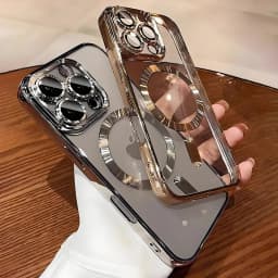 Magnetic Plating Camera Lens Protection Case For iPhone 16 15 14 Plus 13 12 11 17 Pro Max Case for Magsafe Wireless Charge Cover