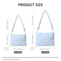 Puffy Quilted Laptop Shoulder Bag 13-14 15-16 Inch for MacBook Air Pro Padded Computer Sleeve Lightweight Carrying Case