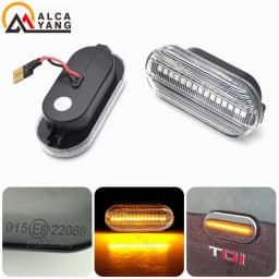 2x Side Marker Light For Seat Ibiza 6L Cordoba Toledo Leon 1M Skoda Octavia Dynamic LED Turn Signal Flashing Indicator Blinker