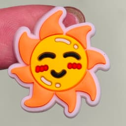 Good Quality 1pcs Kawaii Sun Expression PVC Shoe Charms Sandals Shoes Accessories Shoes Ornament Fit Kids DIY Party Xmas Gift