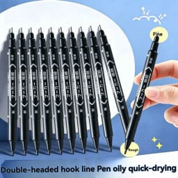 3/50/100Pcs/set Oil Double Tip Art Black Permanent Paint Marker Pen for Plastic Wood Stone Metal Glass Doodling Marking Graffiti