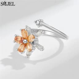 Korean Fashion Daisy Spinner Fidget Ring Multiple Style Sunflower Rose Snowflake Rotate Freely Anti Stress Anxiety Rings Wedding